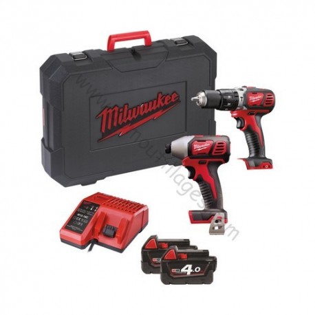 Milwaukee Pack 2 outils M18 BPP2C-402C